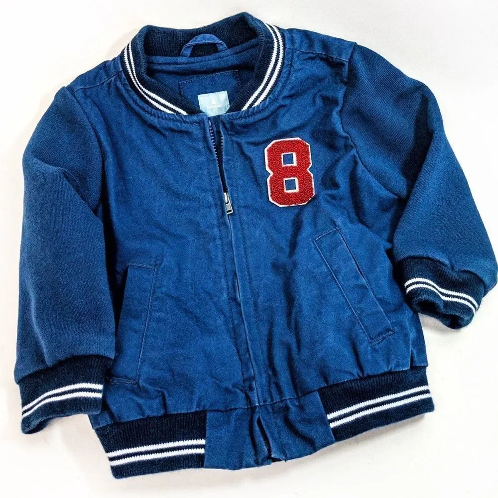 Baby Gap Blue Baseball Jacket Sz 12-18m